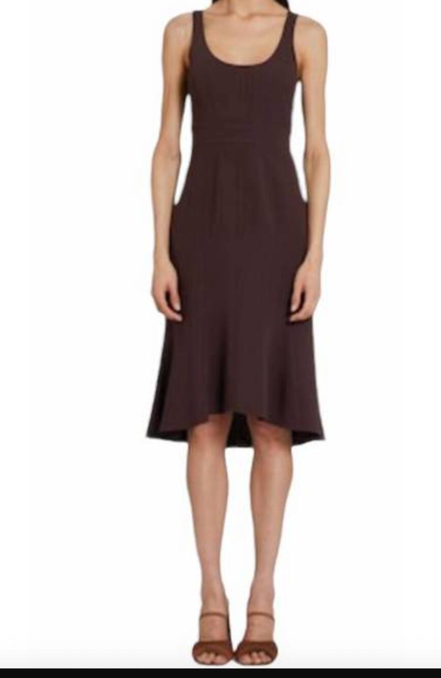 Amanda Uprichard Campania Midi Dress Medium Cocoa Chocolate brown